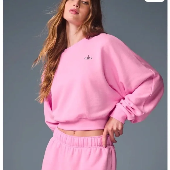ALO Yoga | Tops | Alo Yoga Pink Oversized Puff Sleeve Hoodie